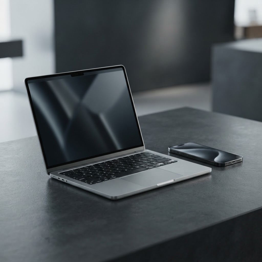 Laptop and smartphone ready for work