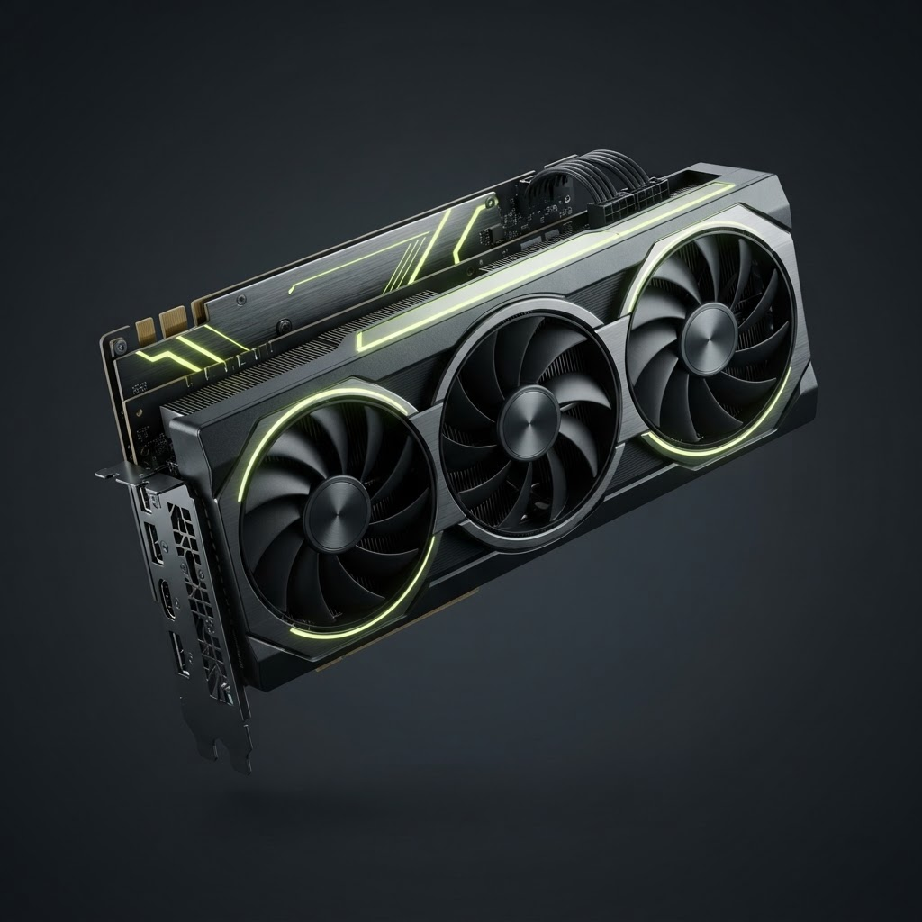 Flagship graphite gaming graphics card